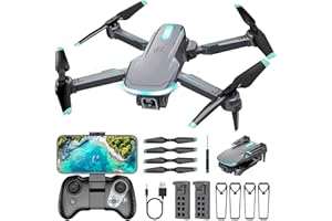 WEPETCO Drone with Camera 1080P HD, FPV Foldable Mini Drone for Beginners Kids Boys Girls, with 2 recharging Batteries, Carrying Case, One Key Start, Stable Hover, Trajectory Flight, Toys Gifts (Silver)
