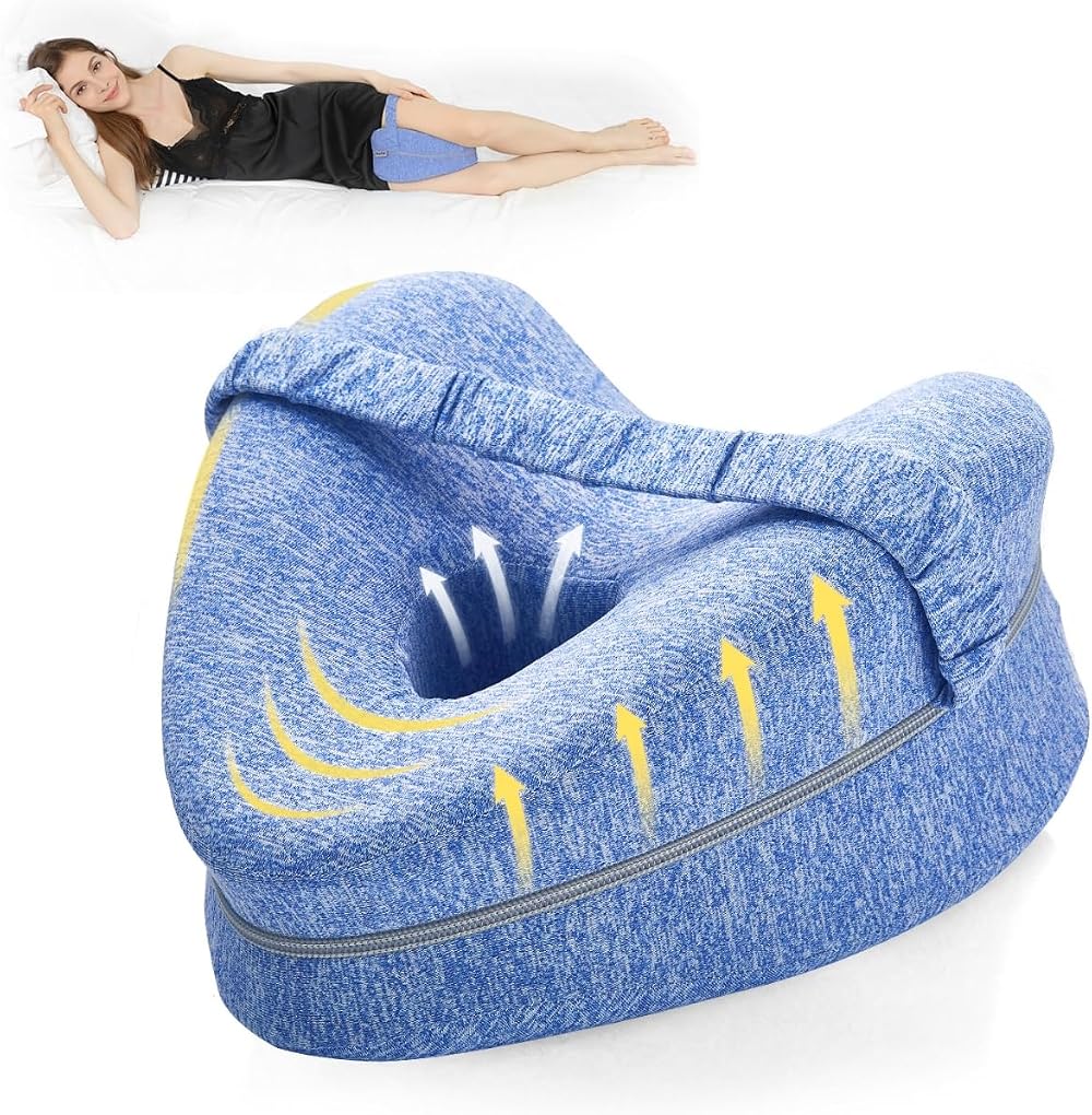 BEAUTRIP Leg Pillow Ergonomic Knee Pillow with Strap Memory Foam