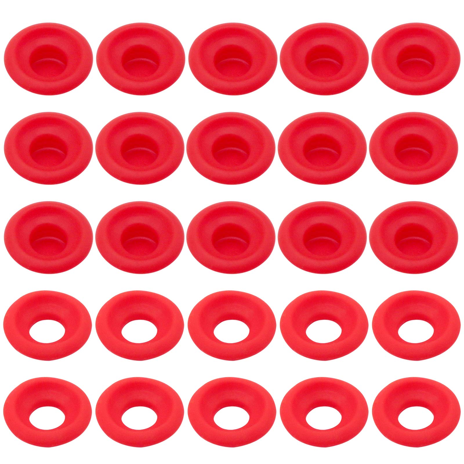 CKANDAY 50 Pieces Silicone Rubber Gaskets Washer, 2 Types High Pressure Leak-proof Seals for EZ Cap Swing Flip Top Bottle Seals Gasket for Home Brew Beer Soda Bottle Sealing, Red
