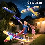 Doloowee 3 Pack Airplane Launcher Toys LED Foam Glider 12.6 in Blue view 3