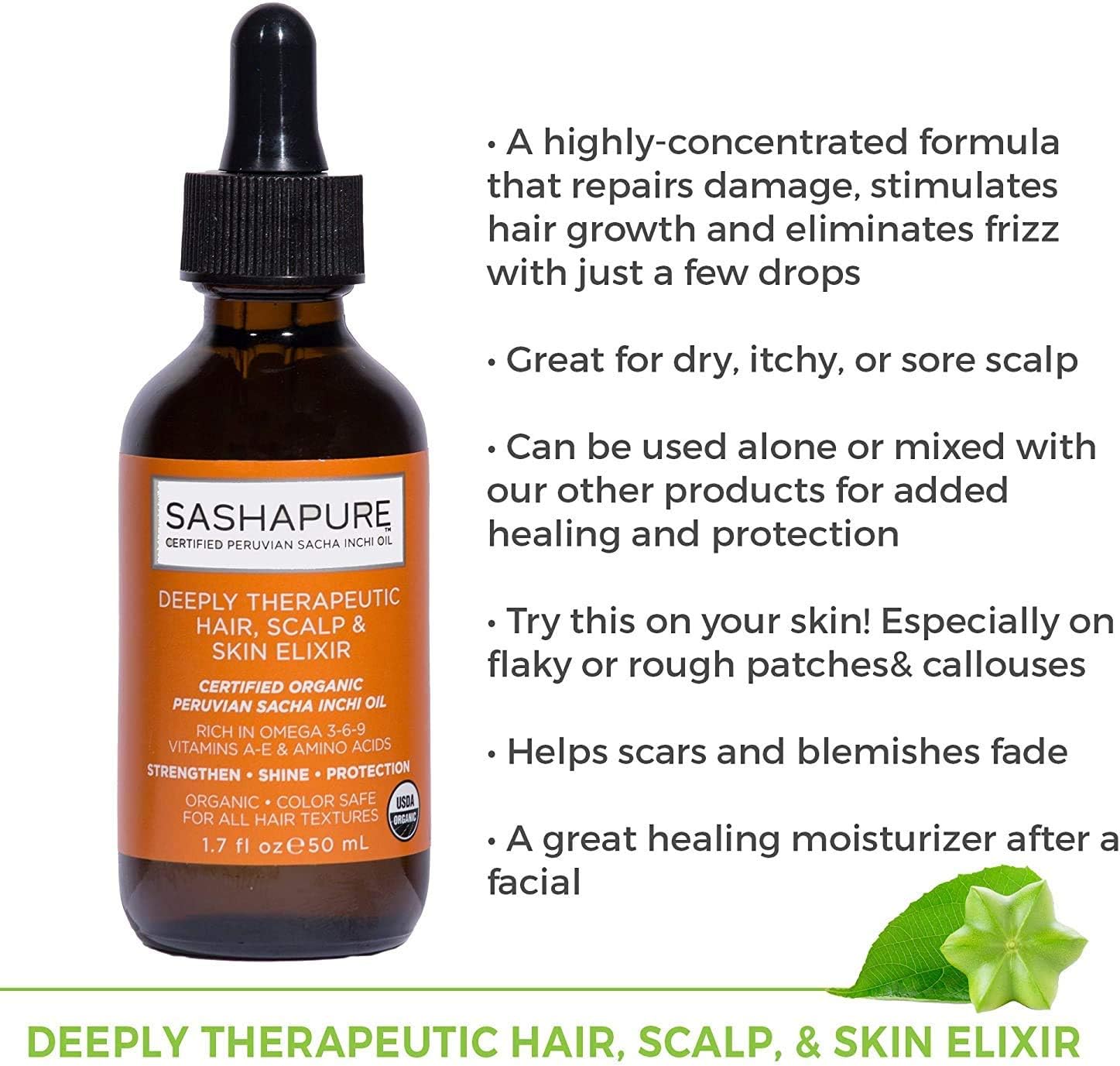 Sashapure Deeply Therapeutic Hair, Scalp & Skin Elixir, No Color - Image 4