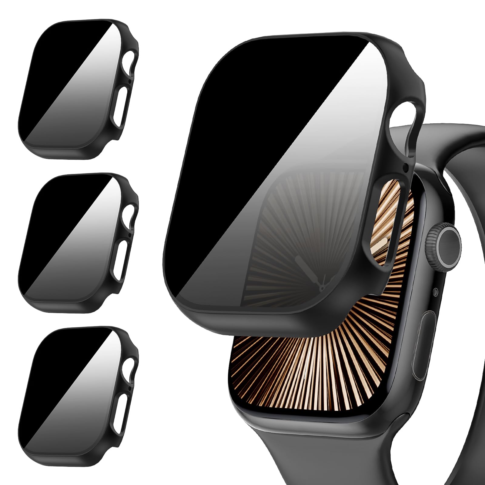 Photo 1 of Suoman 3-Pack for Apple Watch Series 11/10 42mm Case, [Anti-Peeping] Ultra-Thin Tempered Glass Privacy Screen Protector, All-Round Durable Hard PC Glossy Protective Cover