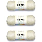 Caron Simply Soft Solids Yarn (4) Medium Gauge 100% Acrylic - 6 oz - Off White - Machine Wash &amp; Dry
