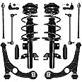 Detroit Axle - Front End 12pc Suspension Kit for 2013-2016 Dodge Dart 2014 2015, 2 Ready Struts, 2 Lower Control Arms w/Ball Joints 4 Inner & Outer Tie Rods 2 Sway Bar Links 2 Boots Replacement