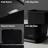 Tydi 4.5L Food Waste Bin with Press Button Lid Black Kitchen Compost Caddy view 7