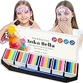 Anka Bella 60gm Water Activated Split Cake Face Paint,Professional Washable Non Toxic Face Painting Kit for Kids & Adults,Gift for Halloween Birthday Parties/Carnival