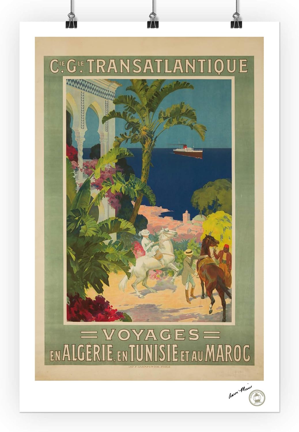 Amazon Com France Voyages En Algerie Tunisie Maroc Vintage Advertisement 24x36 Signed Print Master Art Print Wall Decor Poster Posters Prints