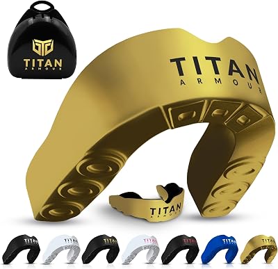 Titan Armour Dual-Layer Gum Shield Custom-Fit Mouth Guard Case Included