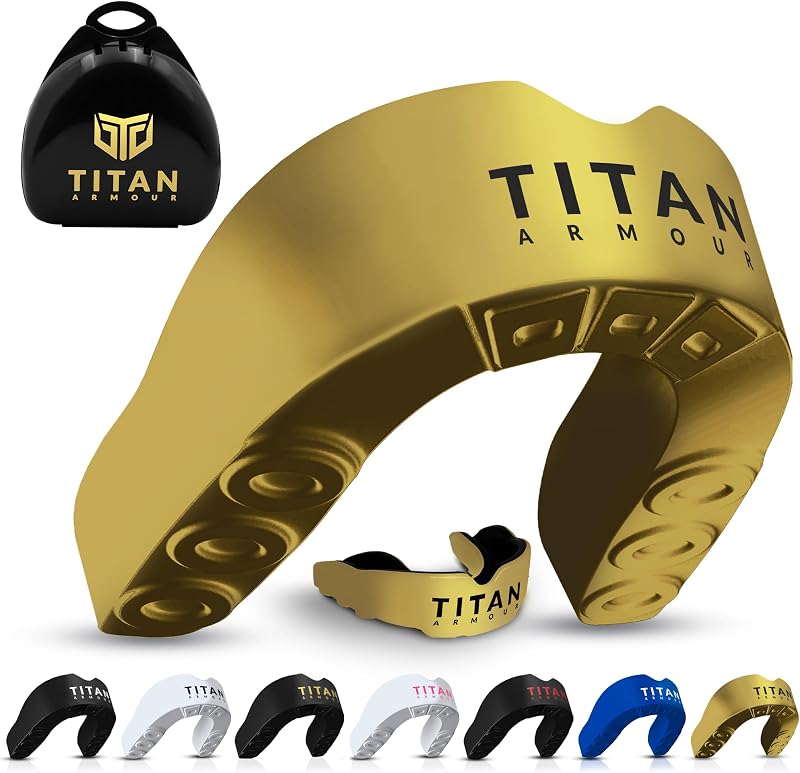 Titan Armour Dual-Layer Gum Shield Custom-Fit Mouth Guard Case Included
