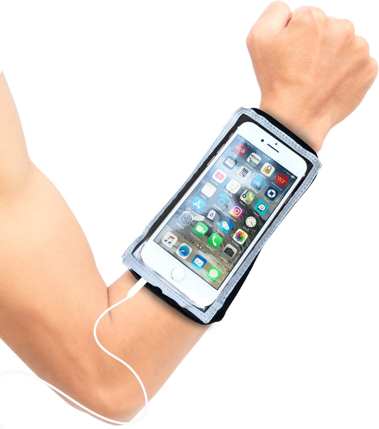 MyBand Phone Holder for Running -Fits iPhone 12Pro, 12, 12Mini, 11Pro, XS, X - Galaxy S10 - Phone Case Free Design - Smartphone for Exercise - Running Phone Holder – Does Not Fit iPhone Max or Plus