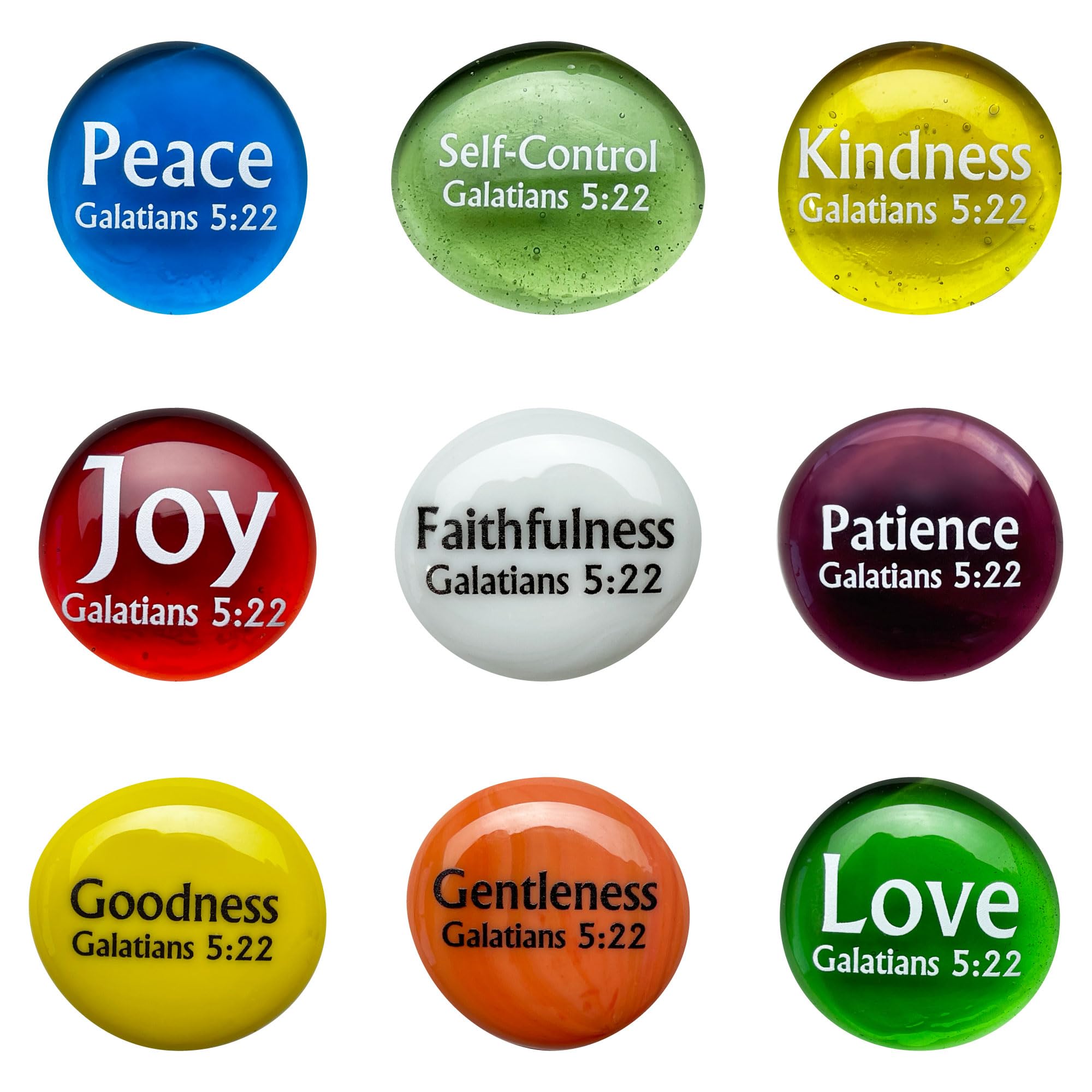 Fruit of the Spirit Glass Stones, Set of 9