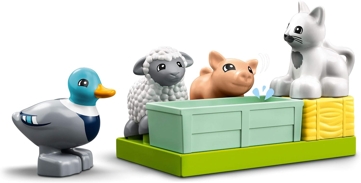 LEGO 10949 DUPLO Town Farm Animal Care Toy Toddlers, Girls And Boys 2 Plus Years Old With Duck, Pig, Sheep & Cat Figures - Image 5
