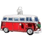 Old World Christmas Ornaments: Camper Van Glass Blown Ornaments for Christmas Tree 4 x 1.25