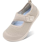 BARERUN Womens Barefoot Walking Shoes Adjustable Wide Diabetic Shoes Breathable Zero Drop Sneakers for Wide Width Arthritis Edema Feet Nursing Shoe Indoor Outdoor