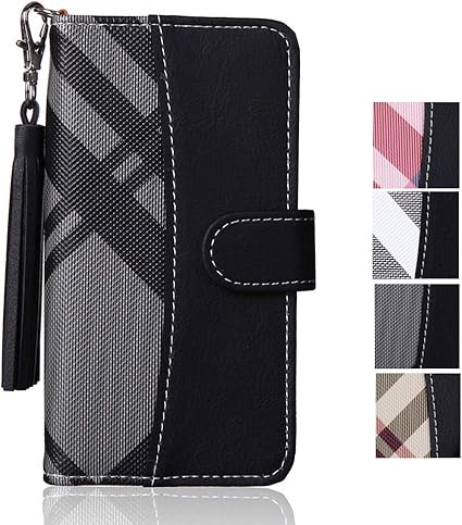 Amazon Ladlod Iphone6 6s 7 8手帳型ケース アイホン7 ケース Iphone8携帯カバー チェック柄 可愛い ブランド レディースiphone6s 手帳型ケース チェック スマホケース カバー 人気 女性 おしゃれ ブラック ブラックレザー 家電 カメラ オンライン通販