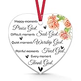 Christian Gifts for Woman Men Bible Verses Christmas Ornament Inspirational Quotes Christian Prayer Religious Christmas Ornaments Baptism Gifts for Son Daughter Friend Christmas Birthday Gift