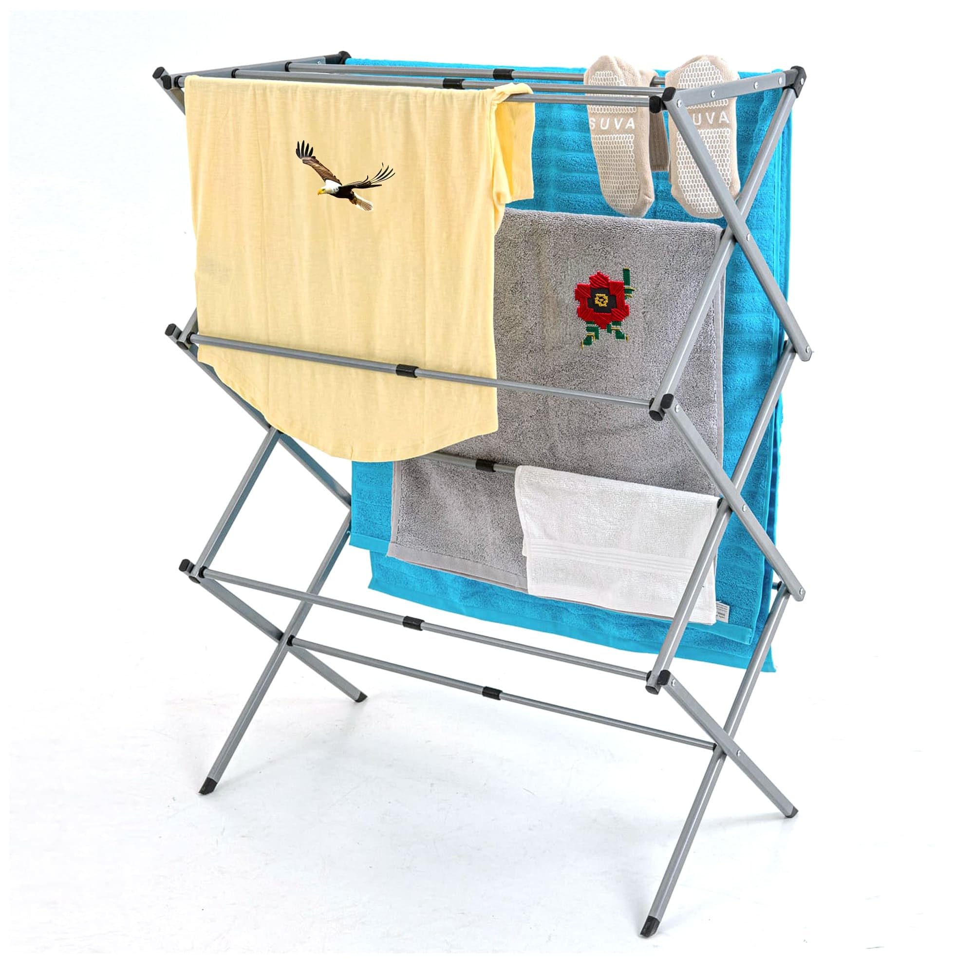 art moon Gobi Folding Clothes Airer, Indoor Portable Clothes Horse with Non-Slip Feet, Made of Rustproof Steel