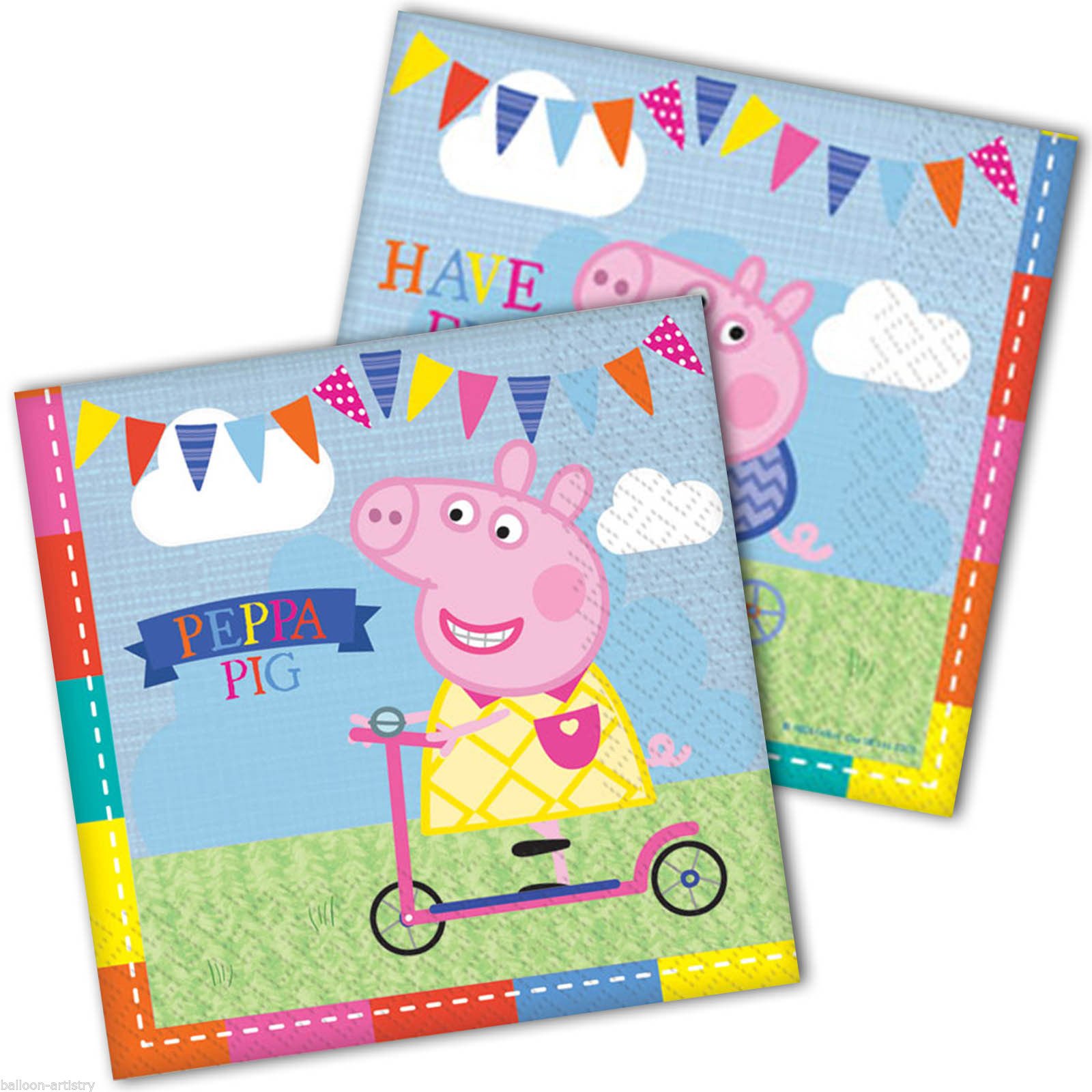 Comogiochi Peppa Pig Napkins, 16 Count, 1.80 x 16.80 x 16.60 CM, 2 ply. Multi-Coloured