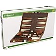 14.75" Recreational Board Game Vinyl Backgammon Set - Brown & White
