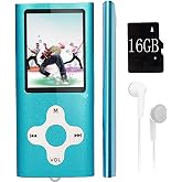 Mp3 Player,Music Player with a 16 GB Memory Card Portable Digital Music Player/Video/Voice Record/FM Radio/E-Book Reader/Photo Viewer/1.8 LCD (Sky Blue)