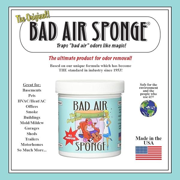 THE ORIGINAL BAD AIR SPONGE ODOR ABSORBING NEUTRALANT, 14.5 OUNCE (.45KG)