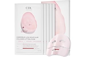 CANDORLOV Overnight Collagen Lifting Face Mask 5 Sheets, Korean Face Lifting Deep Hydrogel Mask for Glass Skin, Anti-Aging with PDRN, Hyaluronic Acid for Elasticity, Firmness