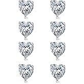 GEMSME Bridesmaids Earrings,18K White Gold Plated Cubic Zirconia Teardrop Wedding Stud Earrings Pack