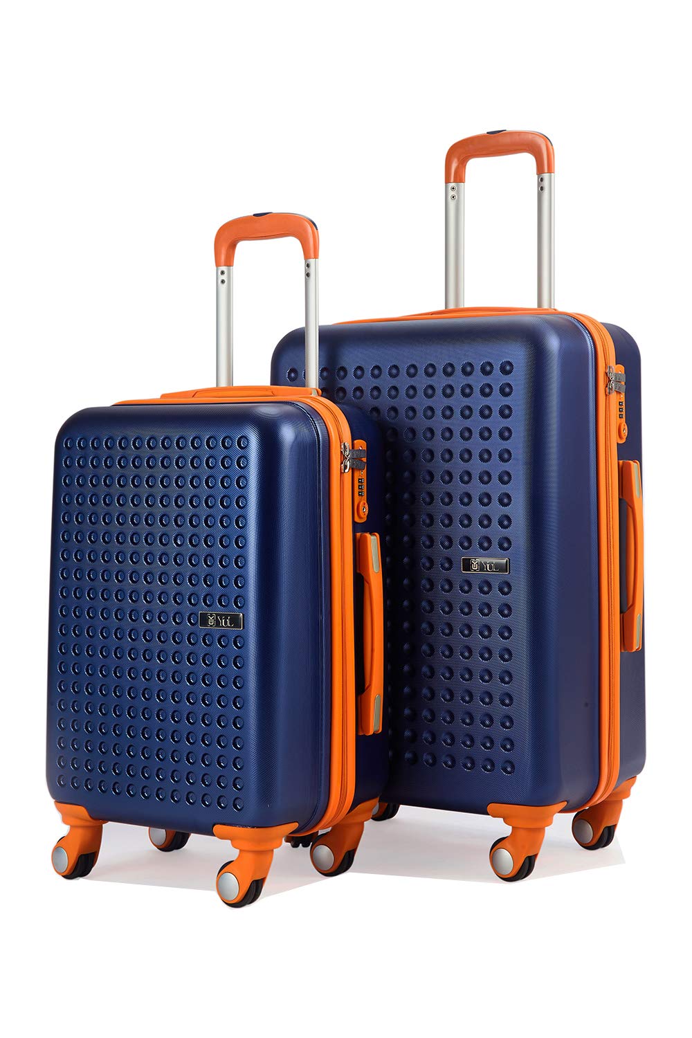 YUL Canada Brand Lightweight Hardside Spinner Luggage Trolley Suitcase 2PCE Set Polka Dots