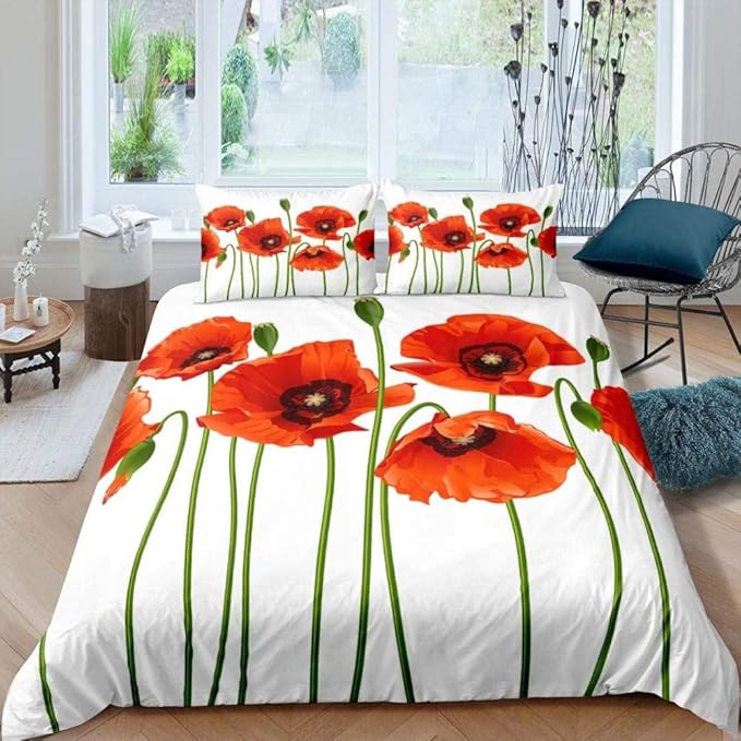 La ropa de cama 3D es súper suave y cómoda. Naturaleza planta flor de