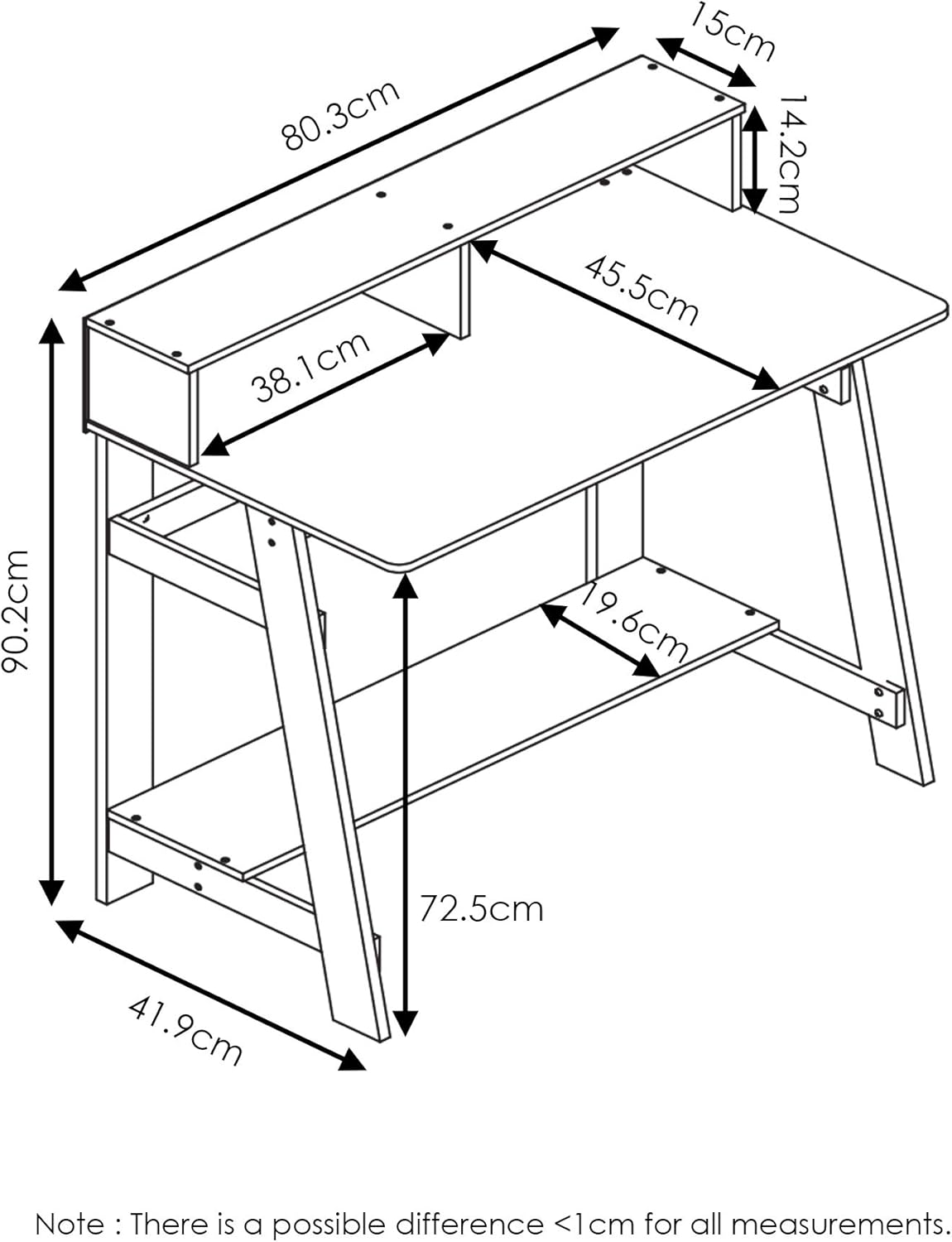 Furinno Simplistic a Frame Computer Desk, Espresso: Furniture & Decor