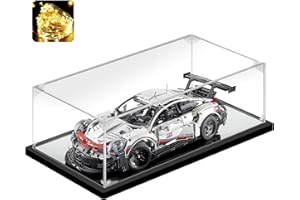 Instnovny Acrylic Display Case for Collectibles Assemble Lego Model Car Display Cases for Lego Sets 42096 Clear Large Acrylic Box for Display Hobby Toys Action Figures(Black,24.4*11.8*7.9 inch)
