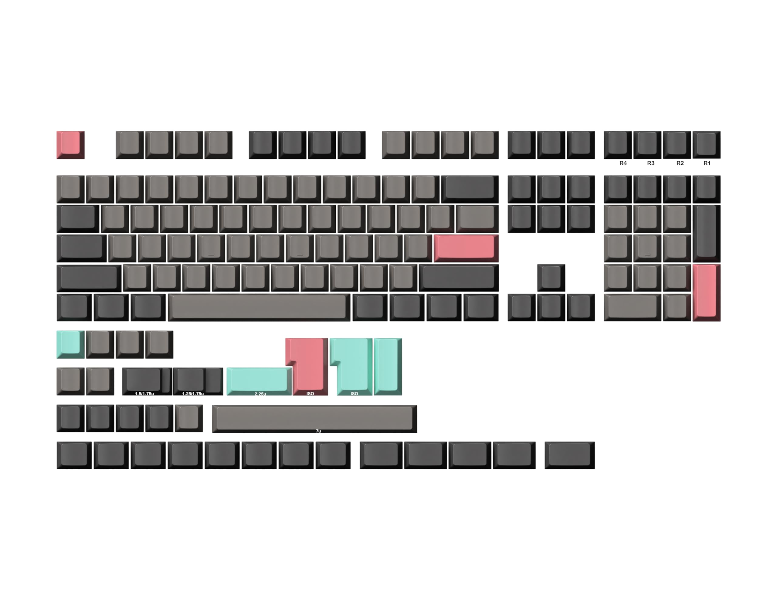 Ranked Blank Premium Keycap Set | 1.4 mm Thick PBT | Cherry Profile for Mechanical Keyboard (Dolch, 139 Keys)