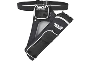 SHENG-RUI Archery Arrow Quiver Holder, 3-Tubes Hip Quiver Arrow Bag with Adjustable Belt for Youth & Adults Arrows Hunting Target Practicing