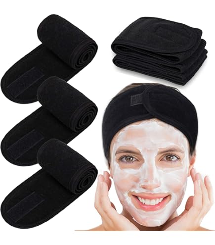 Amazon.com : Lemecima 30 Pack Black Spa Headband Bulk 