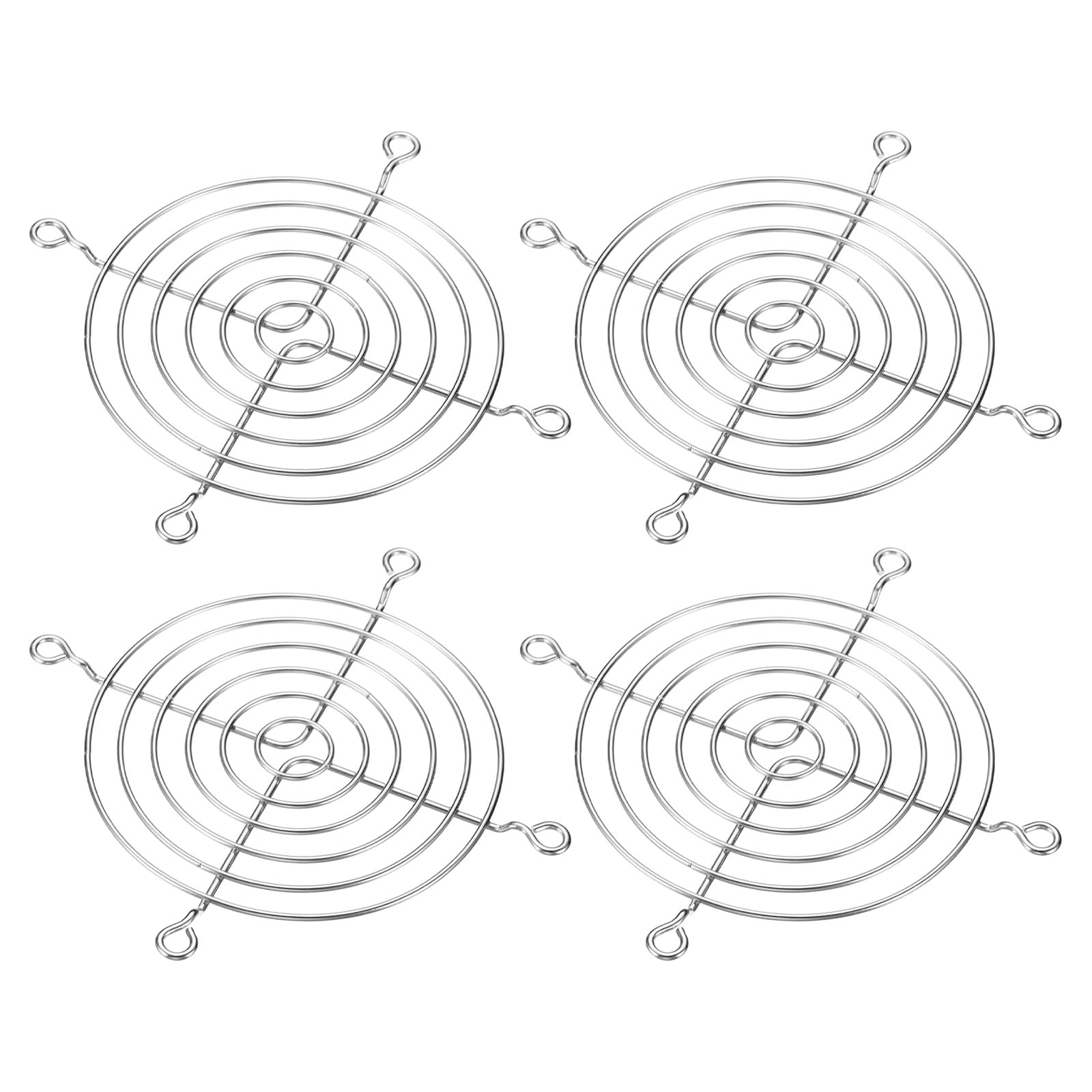 PATIKIL 90mm Fan Finger Grill, 4 Pack 304 Stainless Steel Grill Protector Guard Fan Protective Cover for 90x90mm Fans for Equipment Computer DIY, Silver