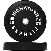 Fitvids 2" Olympic Bumper Plate Weight Plates with Steel Hub, 45LB, Pair