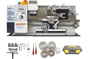 INTSUPERMAI Mini Metal Lathe 7" x 12" Precision Lathe Brushless Motor Turning Machine Metric Thread