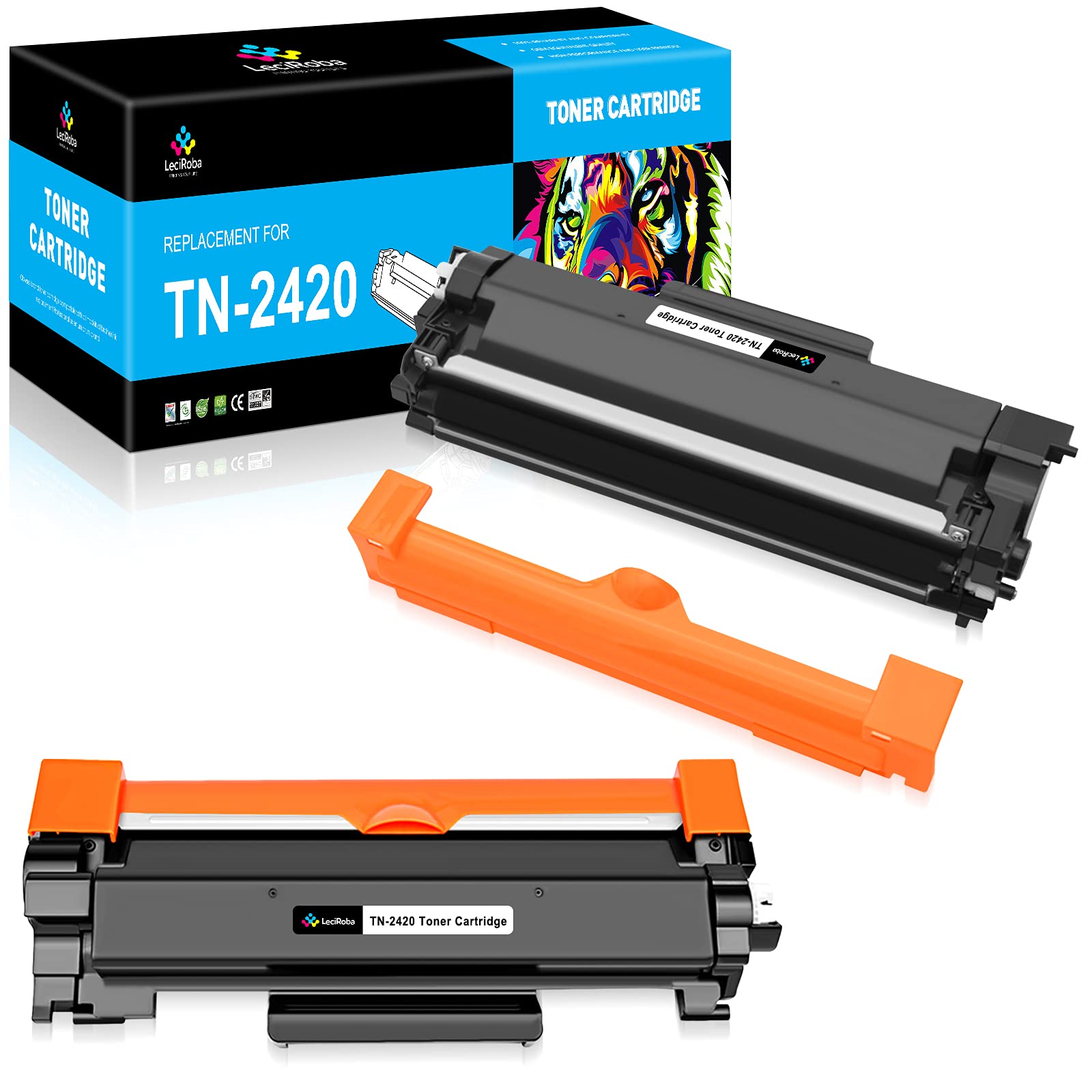 LeciRoba TN2420 TN-2420 for Brother TN2420 TN2410 Toner Cartridge for Brother DCP-L2530DW L2510D L2537DN L2550DN HL- L2350DW L2310D L2357DW L2370DN L2375DW MFC-L2710DW L2710DN L2730DW L2750DW(2-Black)