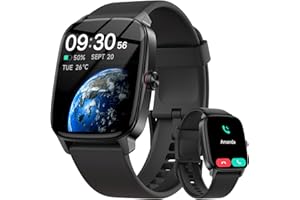 Smart Watches for Men Women with Bluetooth Calling, Heart Rate Sleep Monitor, 1.85 Inch Screen, DIY Dial, 100+ Sports Modes, 