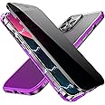 YUNQE Privacy Magnetic Case for iPhone 13 Pro Max, Double Sided Magnet Adsorption Cover with Anti-Peep Screen Protector and Camera Lens Full Body Protective for iPhone 13 Pro Max, Purple