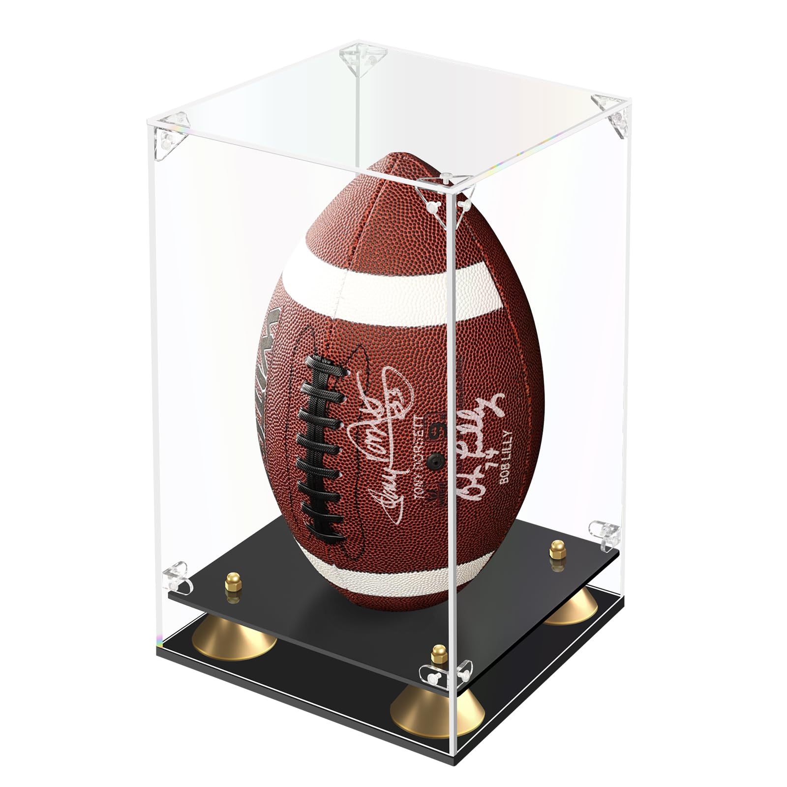 Photo 1 of *USED*
KOLIPI Football Display Case Full Size, Clear Acrylic Box with Double Layer Base Display Stand for Football Fans & Collectors, Sports Collectibles, Assembly Required, Black Base