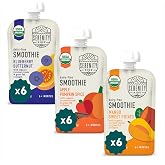 Serenity Kids Baby Food Protein Smoothie Pouch, 5g Protein, 3.5 Oz, 18 Pack | USDA Organic, No Added Sweeteners, Full Serving of Produce, Organic Baby Food, Dairy-Free Baby Pouches, Fall Toddler Snacks