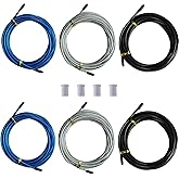 Replacement Cable for Speed Jump Rope, 6pcs 10ft Stainless Steel Wire with Polymer Coating for High Speed Jump Ropes.OD:4.0mm
