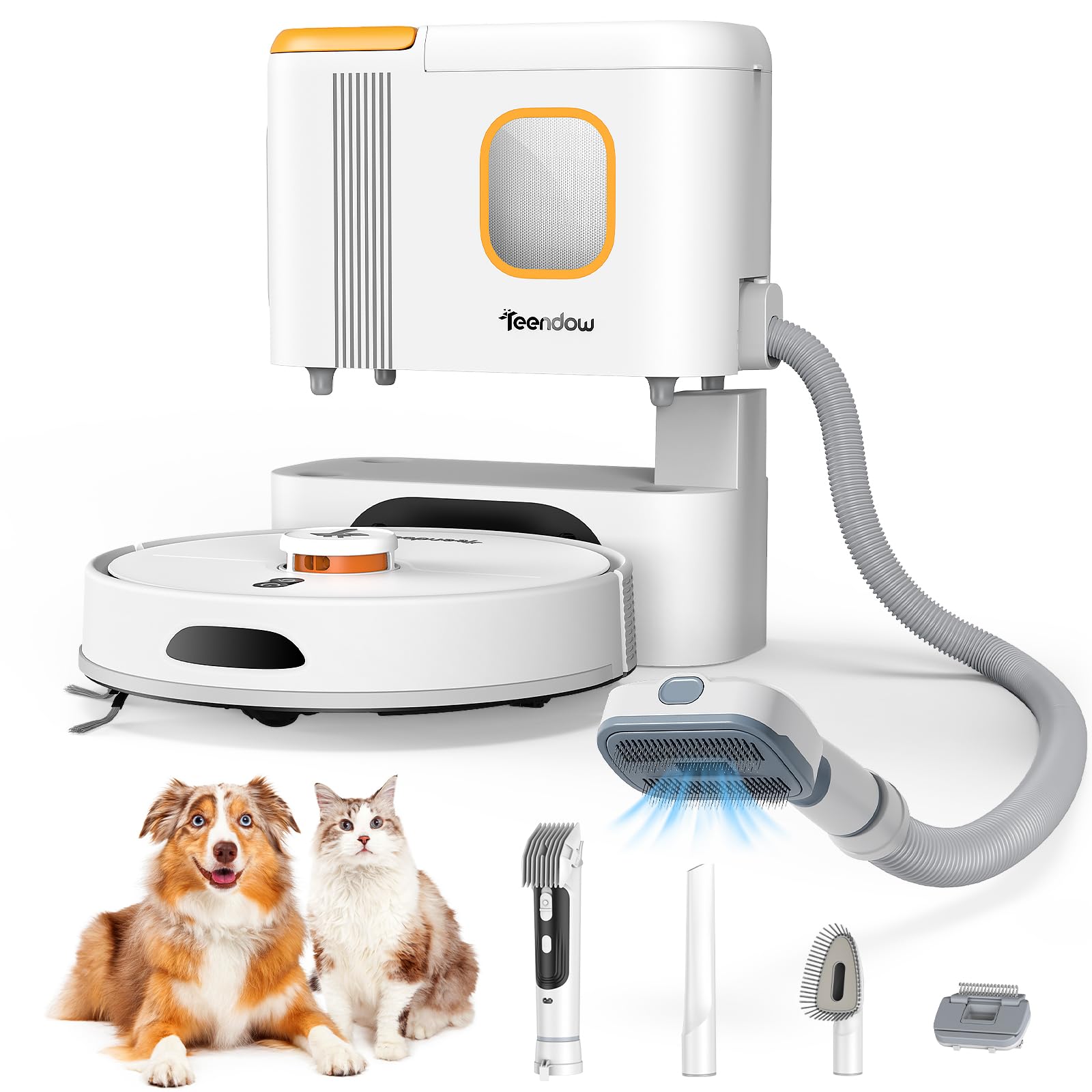 Photo 1 of Teendow D20S Max+ Robot Vacuum and Mop, Specifically Handling Pet Hair Design, 8000Pa Max Suction, with Self-Empty Dock, 10 Weeks Hands-Free Cleaning, PreciSense LiDAR Navigation, App & Voice Control