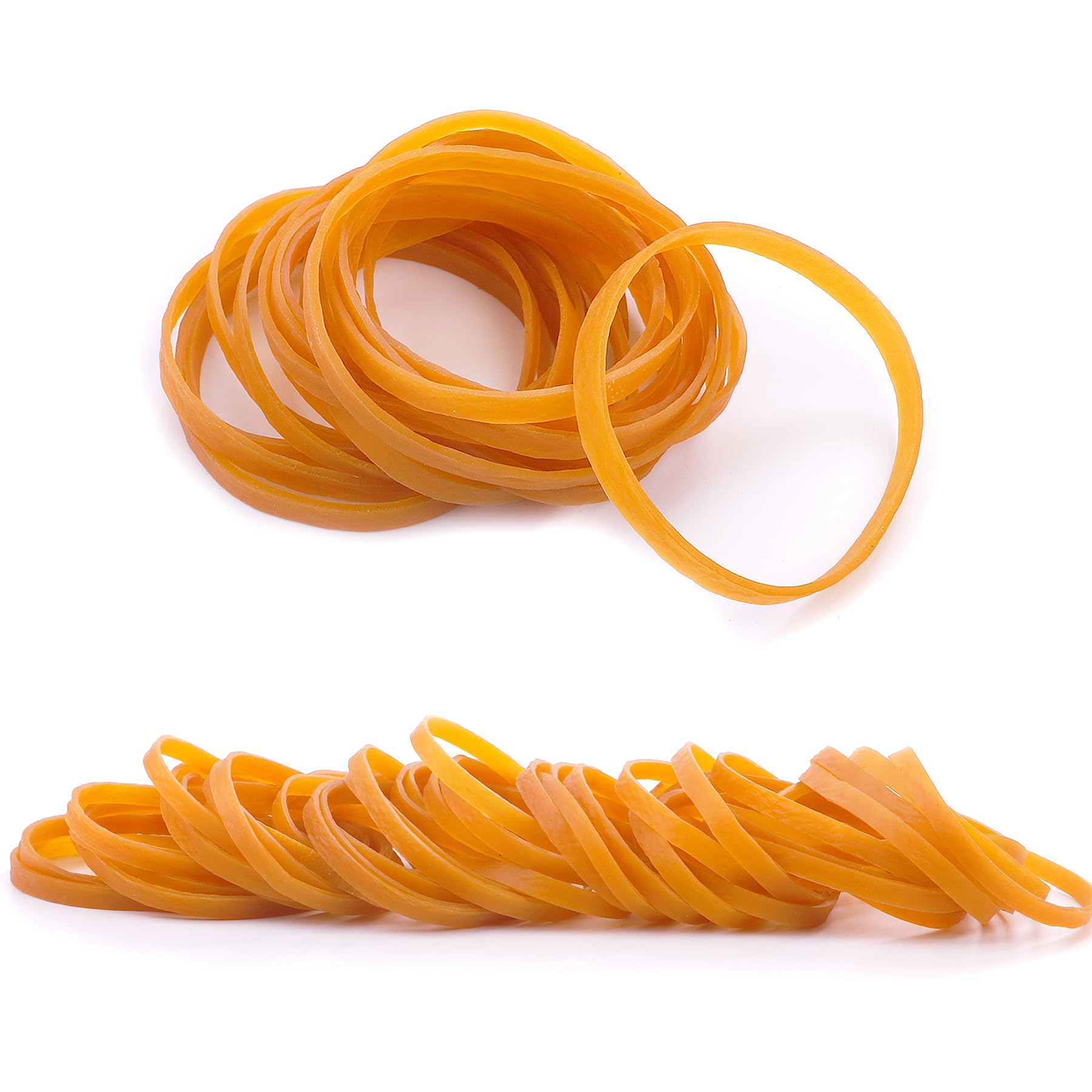 Elastic Bands Heavy Duty 100Pcs Thick rubber bands 60x5mm Natural Strong Money Elastic Bands Wide Rubber Band Stationary Stretchable Bands for Home School Office Workshop Accessories,Yellow