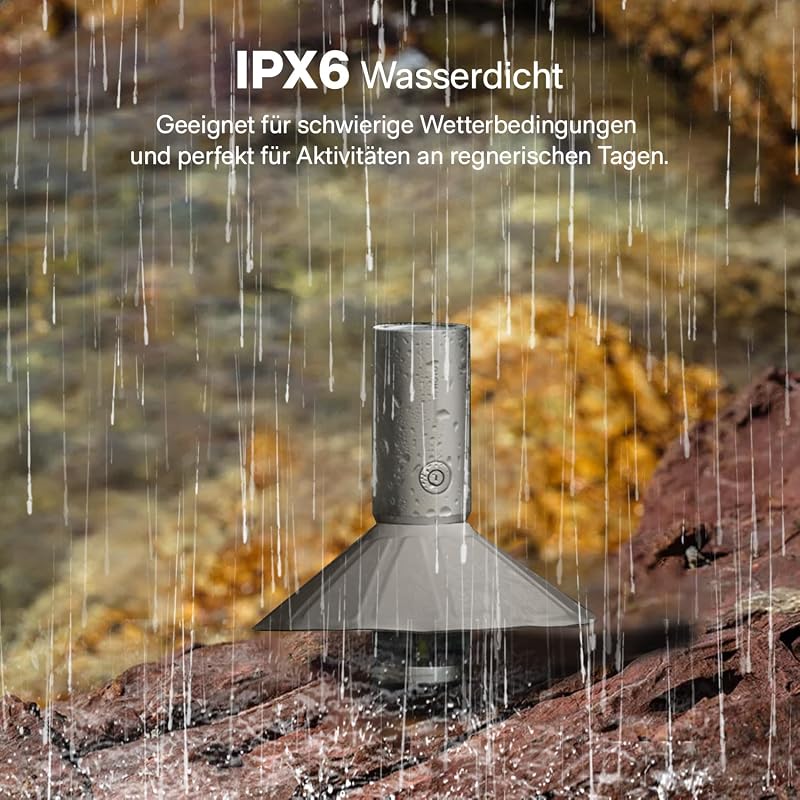 Aufladbare Campinglampe, Tragbare Laterne, 3 Modi, IPX6 Wasserdicht