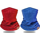 Dymex 2 PCS Kids Neck Warmer Gaiter Winter Fleece Neck Cover Balaclava Windproof Face Cover Mask for Ski Motorcycle