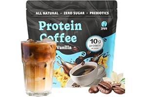 JRR French Vanilla Protein Iced Coffee – 100% Natural Cold Brew with Premium Whey Protein and Vanilla – Low Carb, Zero Sugar, No Artificial Flavors or Sweeteners, 10 Servings (1PC)
