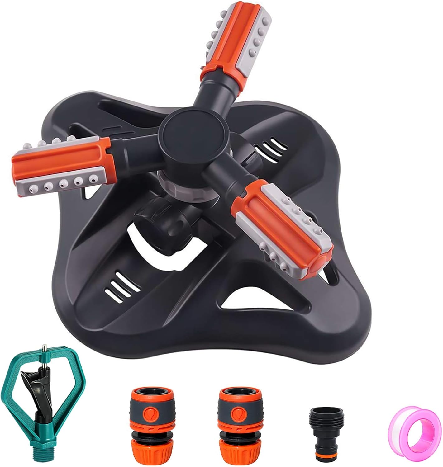 JOYXEON Lawn Sprinkler (Set of 2) 360 Degree Automatically Rotating Sprinklers for Garden with 2 pcs Butterfly Rotary Sprinklers Rotating Irrigation System for Garden Yard Kids 3, 000 Sq. Ft Coverage : Garden & Outdoor