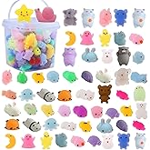 Bingcute 72 pcs Mochi Squishy Toys, Kawaii Squishy Animals for Party Favors Classroom Prize Pinata Easter Fillers Fidget Toys